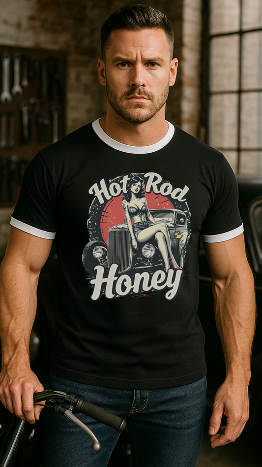 Hot Rod Honey - Männer Kontrast-T-Shirt