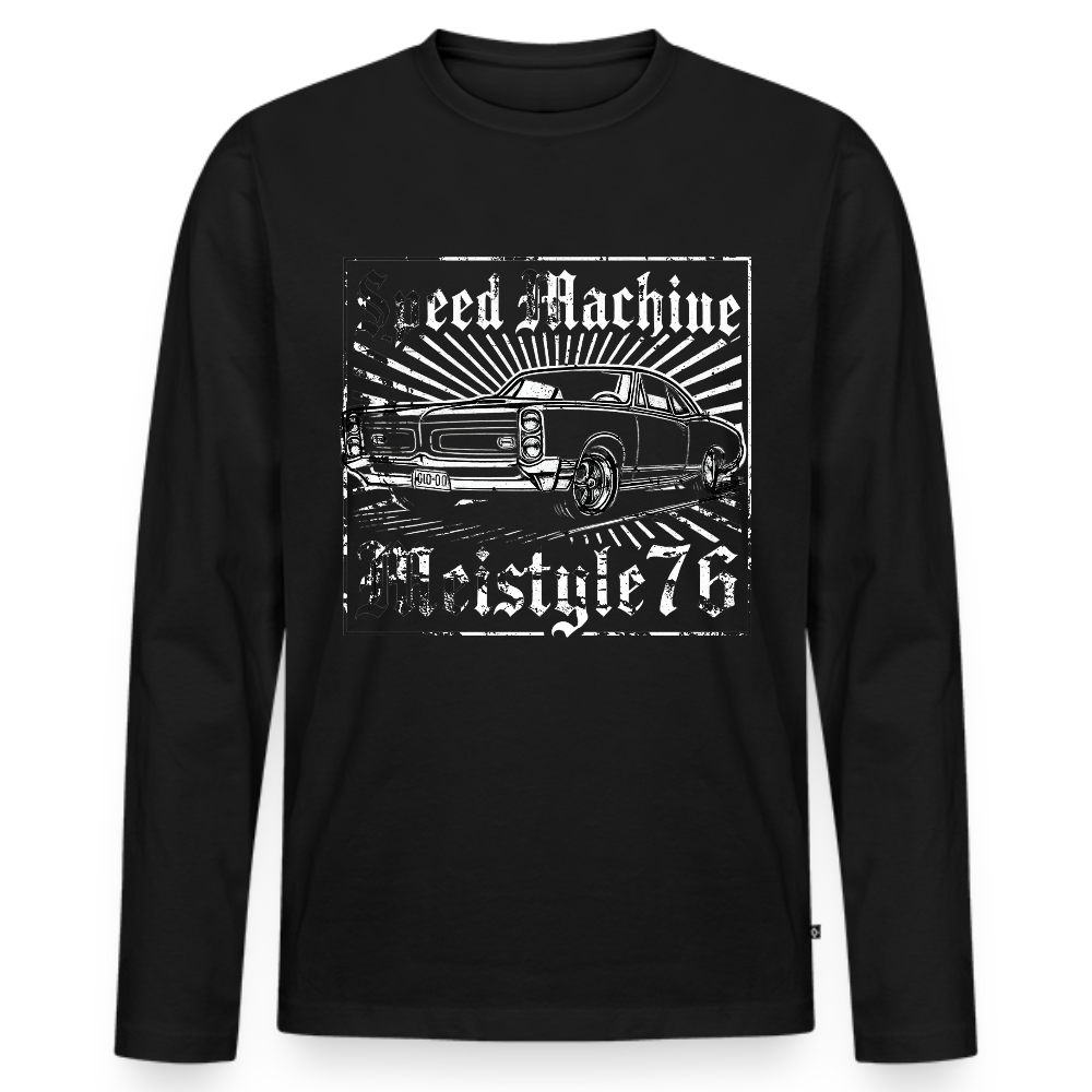 Speed Machine - Männer Premium Bio Langarmshirt - Schwarz