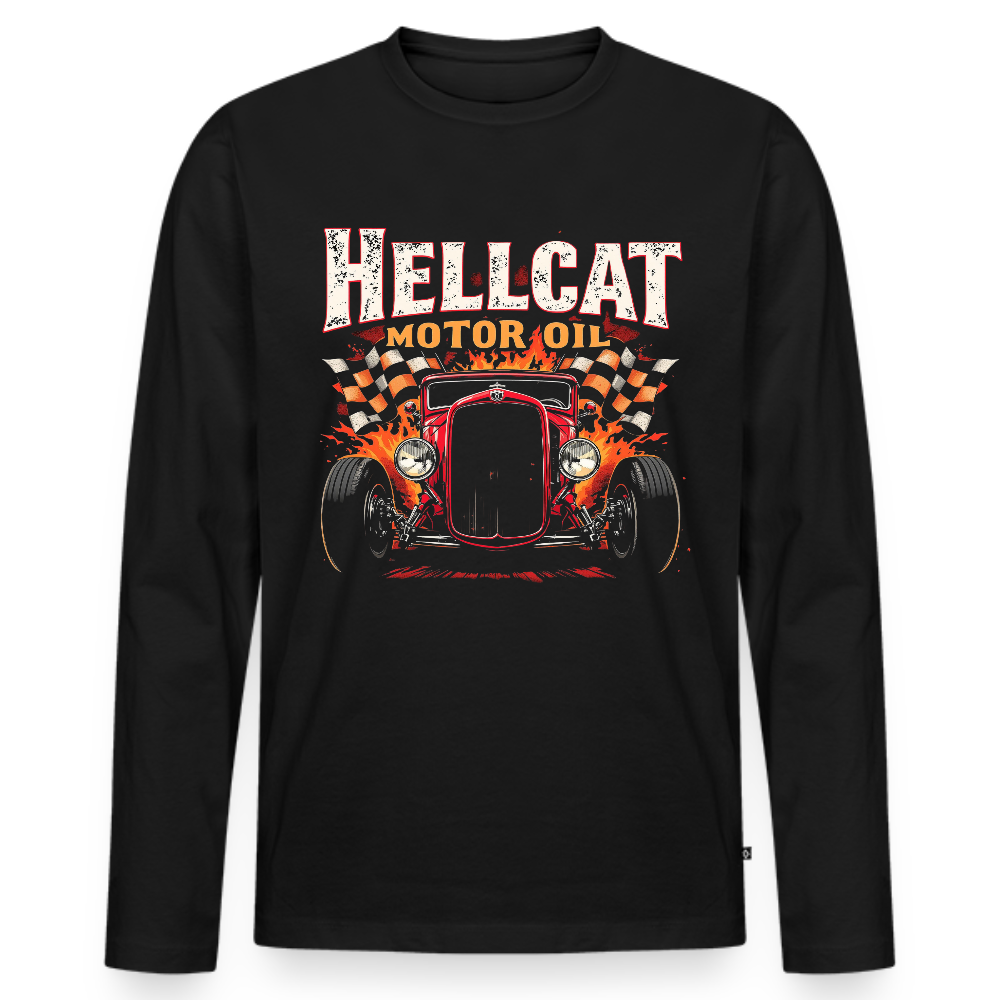 Hellcat Motor Oil – Speed & Power - Männer Premium Bio Langarmshirt - Schwarz
