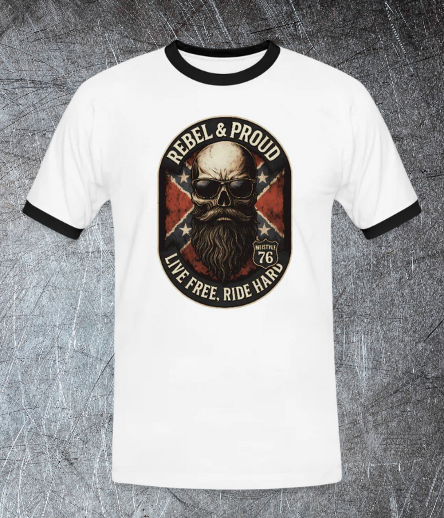 Rebel & Proud – Ride Hard - Männer Kontrast-T-Shirt