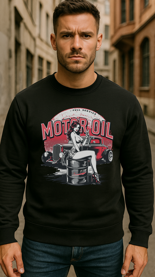 Motor Oil – Full Service Babe - Bio-Sweatshirt