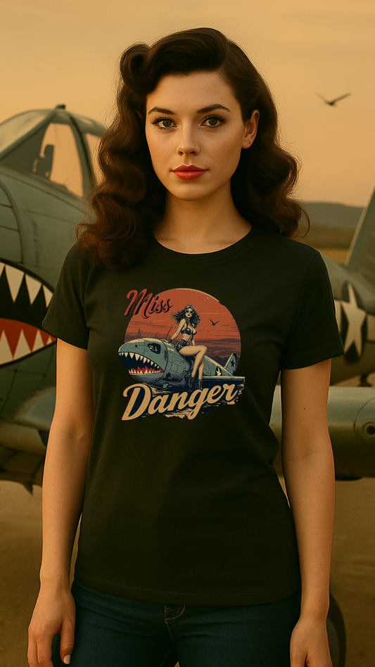 Miss Danger – Vintage Pin-Up - Frauen Premium T-Shirt