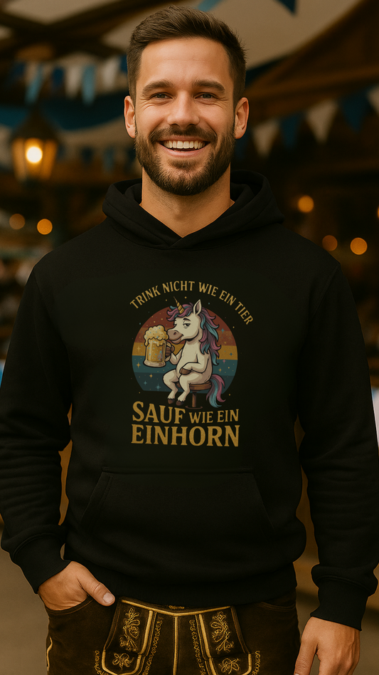 Sauf wie ein Einhorn Unisex Bio-Hoodie