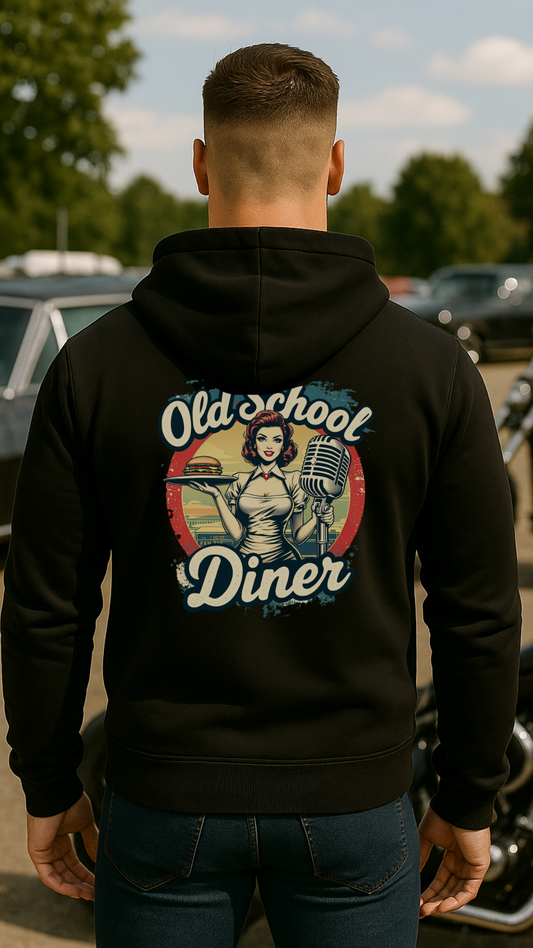 Old School Diner – Classic 50s Style - Kontrast-Hoodie