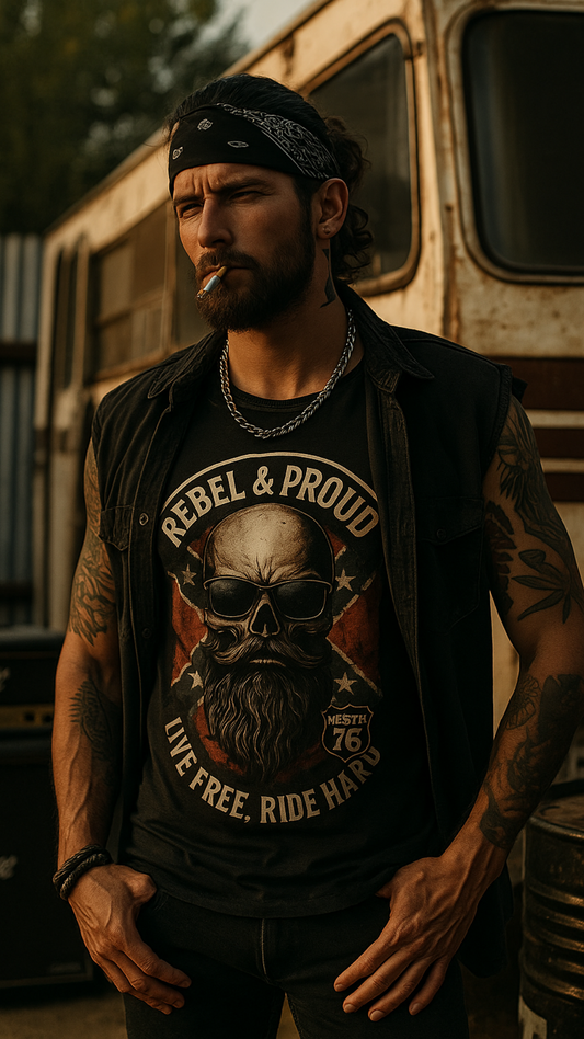 Rebel & Proud – Ride Hard - Premium T-Shirt