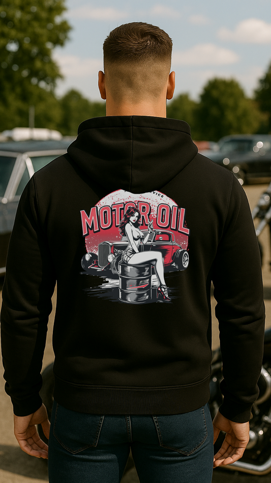 Motor Oil – Full Service Babe - Kontrast-Hoodie