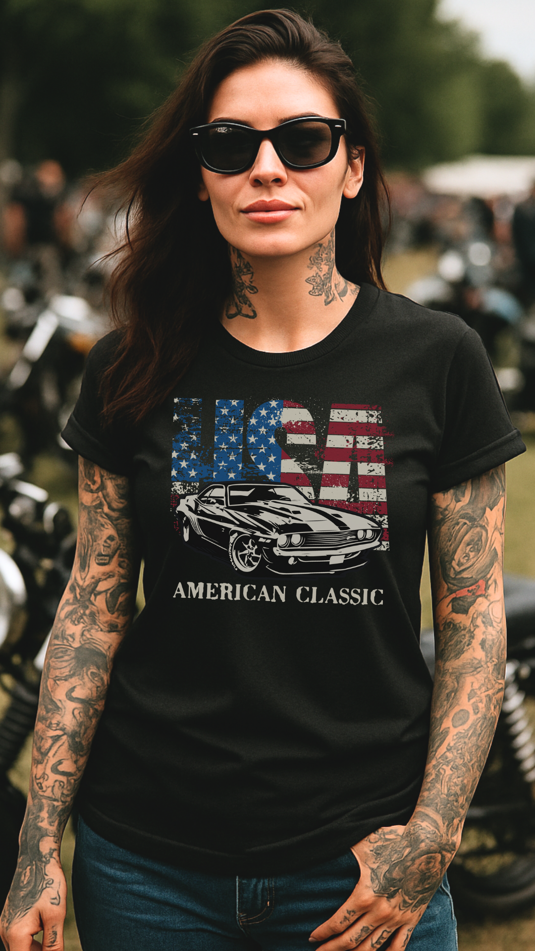 🗽USA American Classic – Muscle Car & Flag