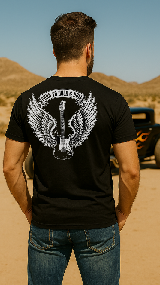 Backprint - Born to Rock & Roll - Männer Premium T-Shirt