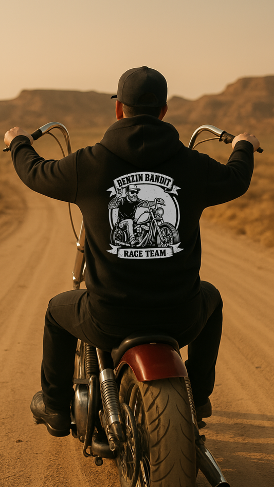 Benzin Bandit - Rückendruck - Bio-Hoodie