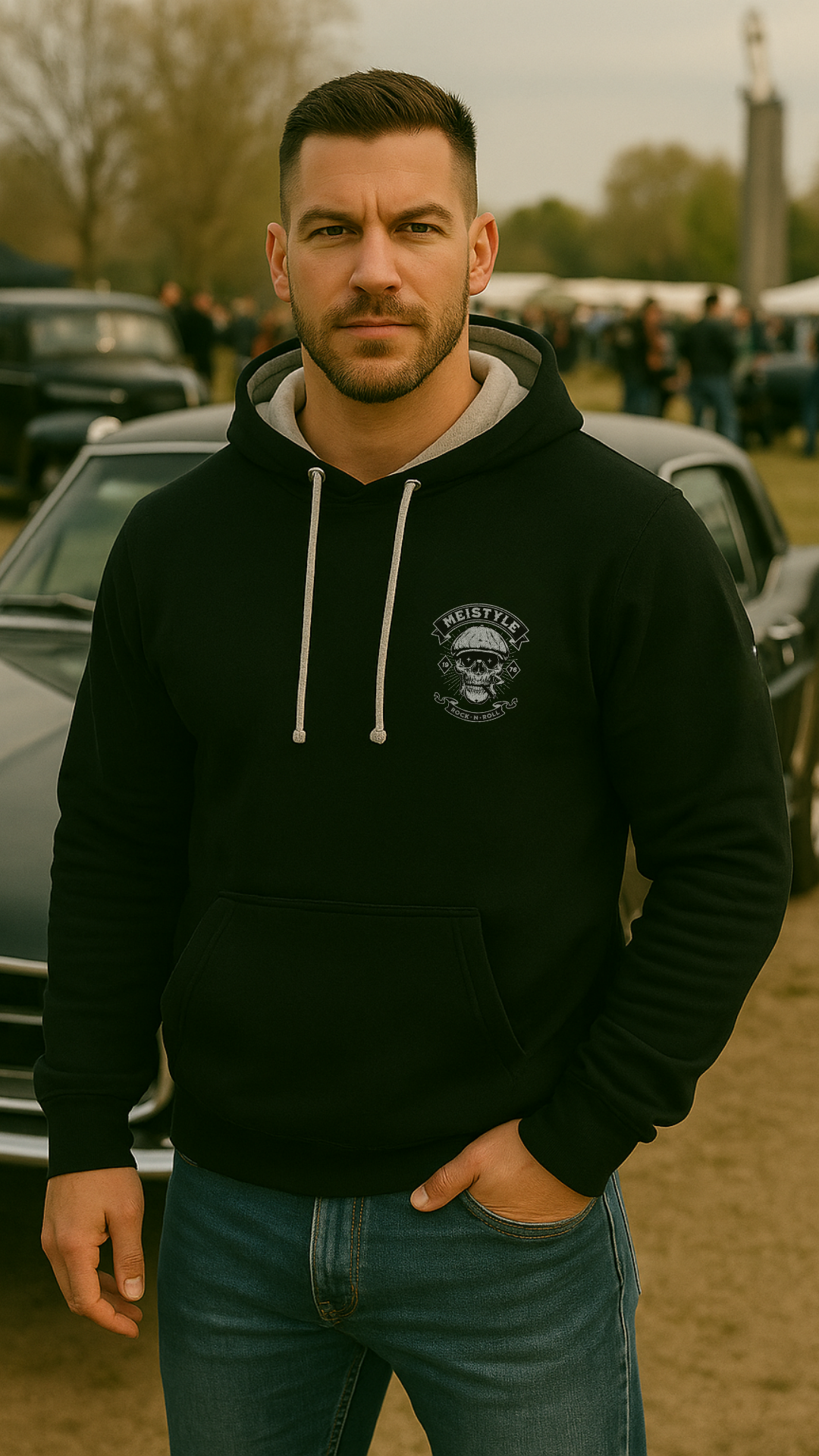 😎🤙 American Legend Hoodie – Ride or Rot | Meistyle76 - Kontrast-Hoodie