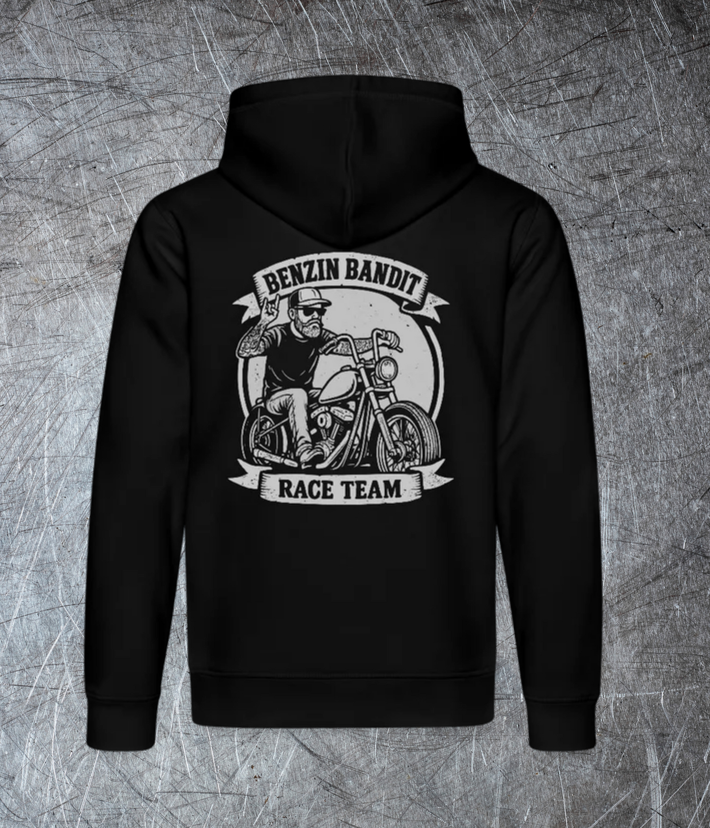 Benzin Bandit - Rückendruck - Bio-Hoodie