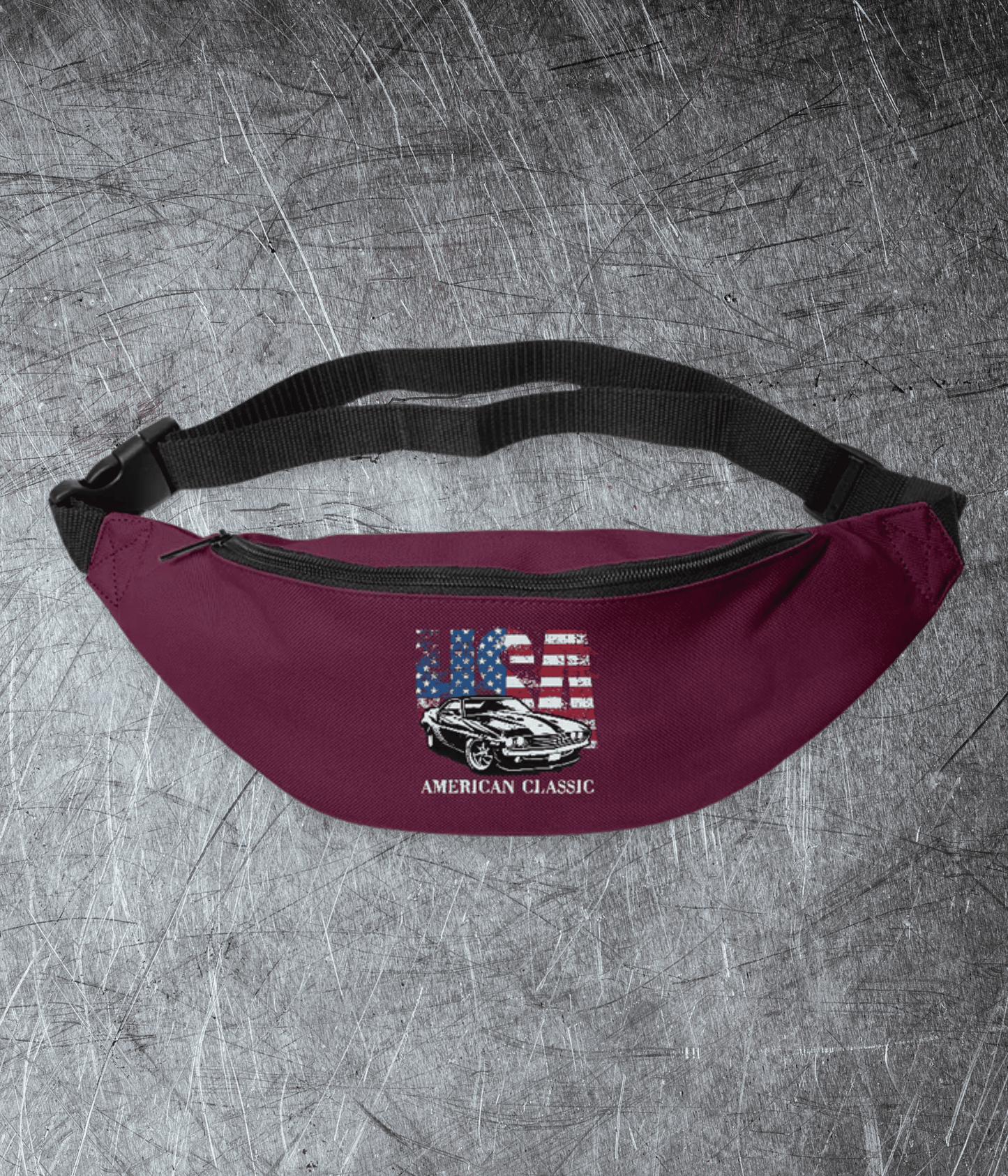 😎 USA American Classic – Muscle Car & Flag - Gürteltasche