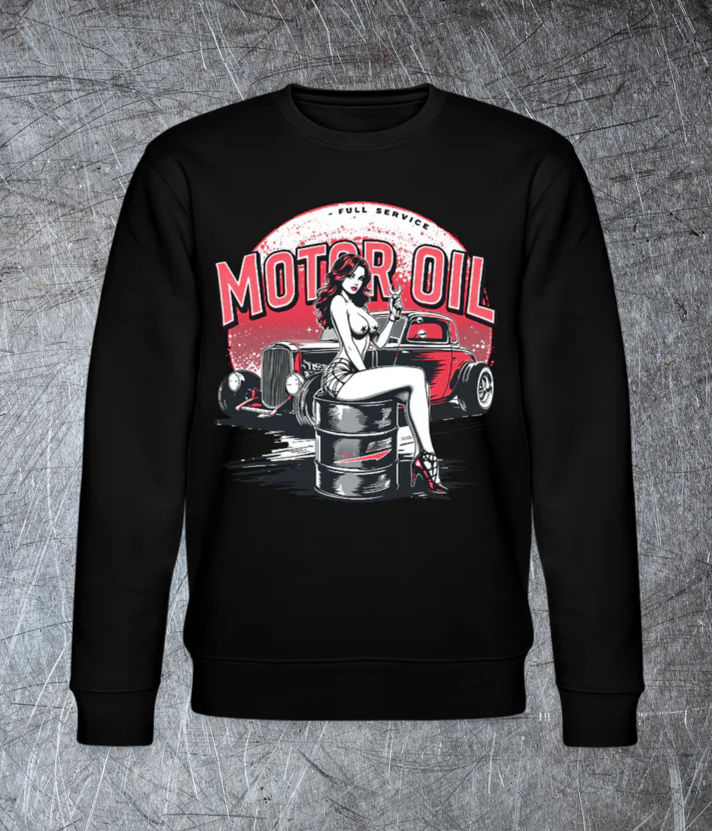 Motor Oil – Full Service Babe - Bio-Sweatshirt