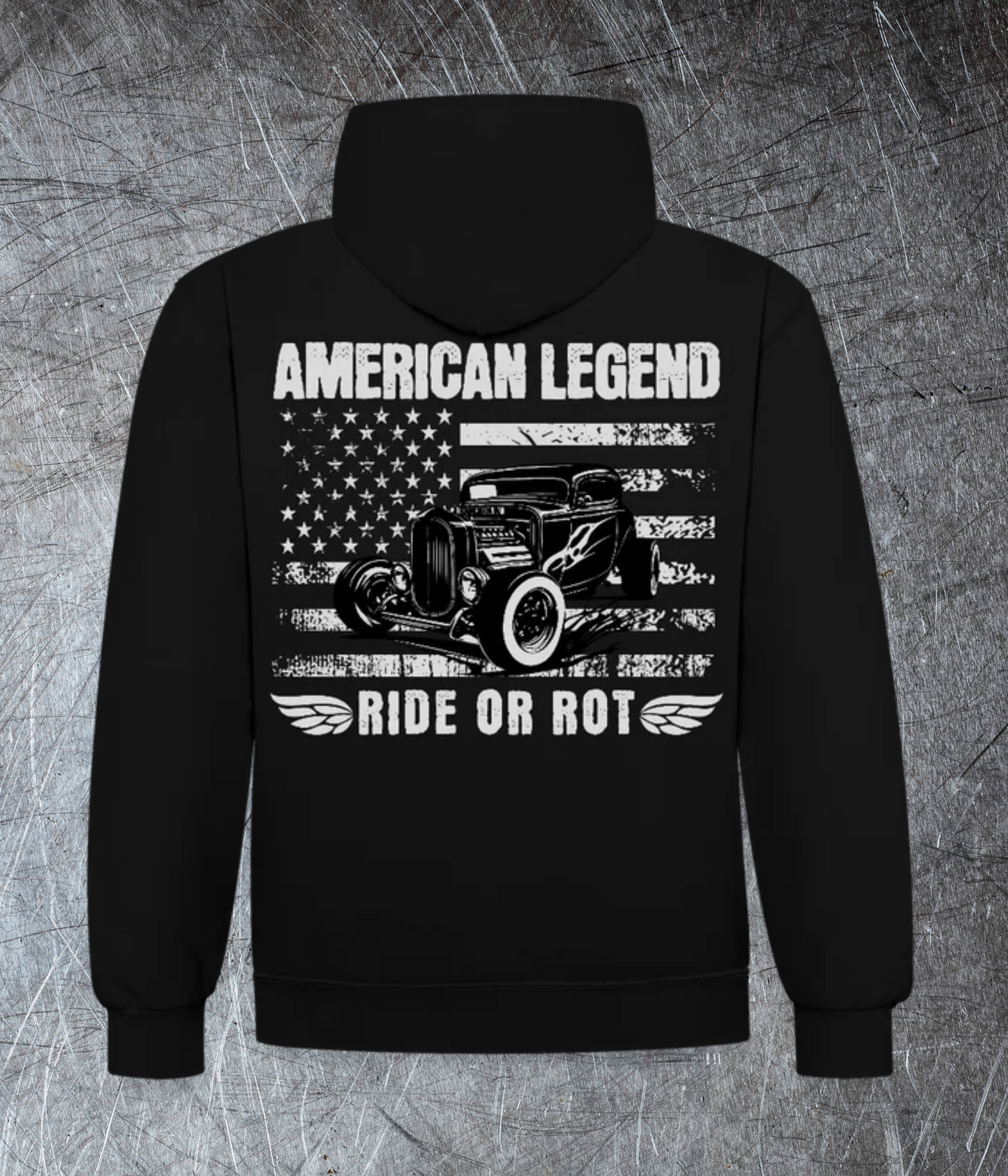 😎🤙 American Legend Hoodie – Ride or Rot | Meistyle76 - Kontrast-Hoodie