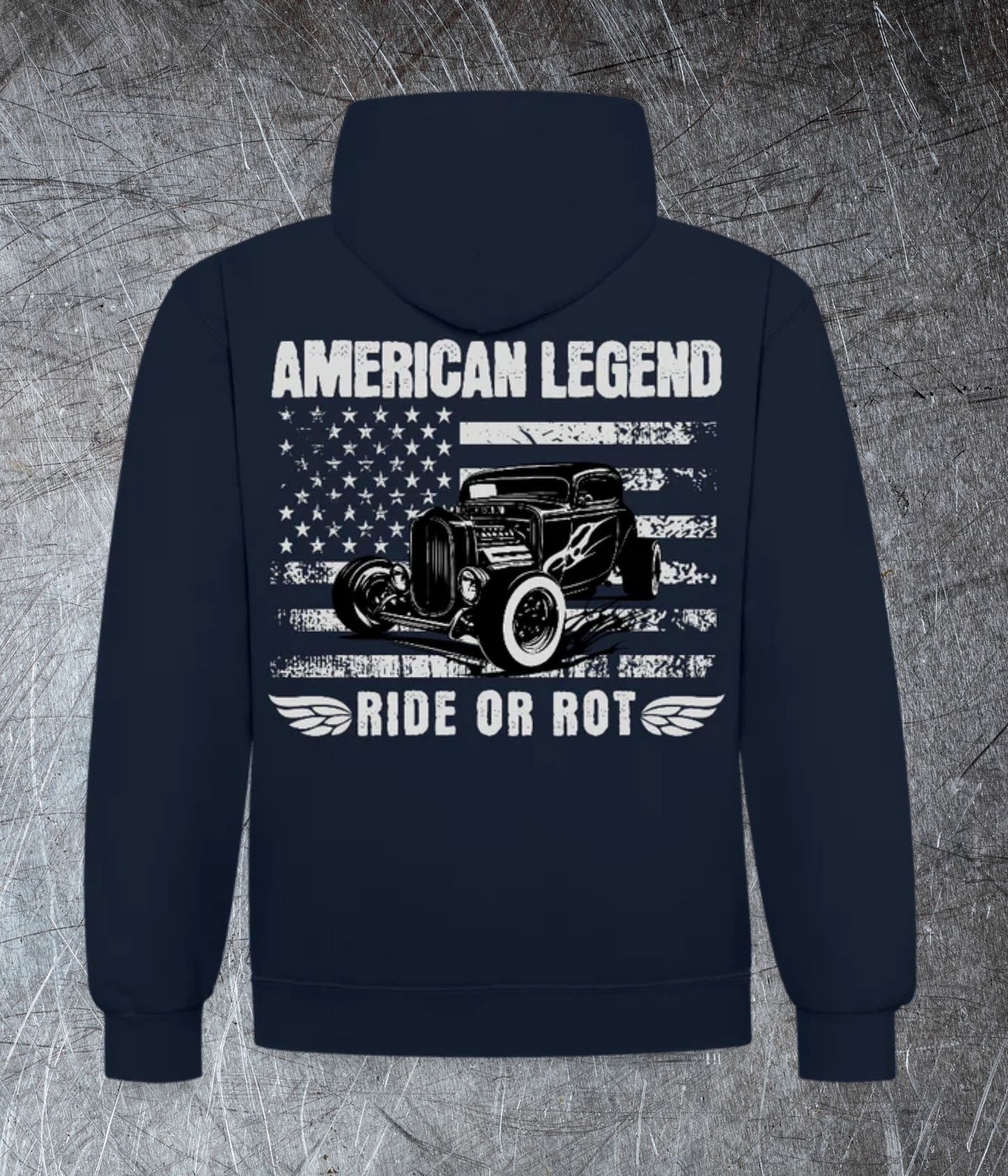 😎🤙 American Legend Hoodie – Ride or Rot | Meistyle76 - Kontrast-Hoodie