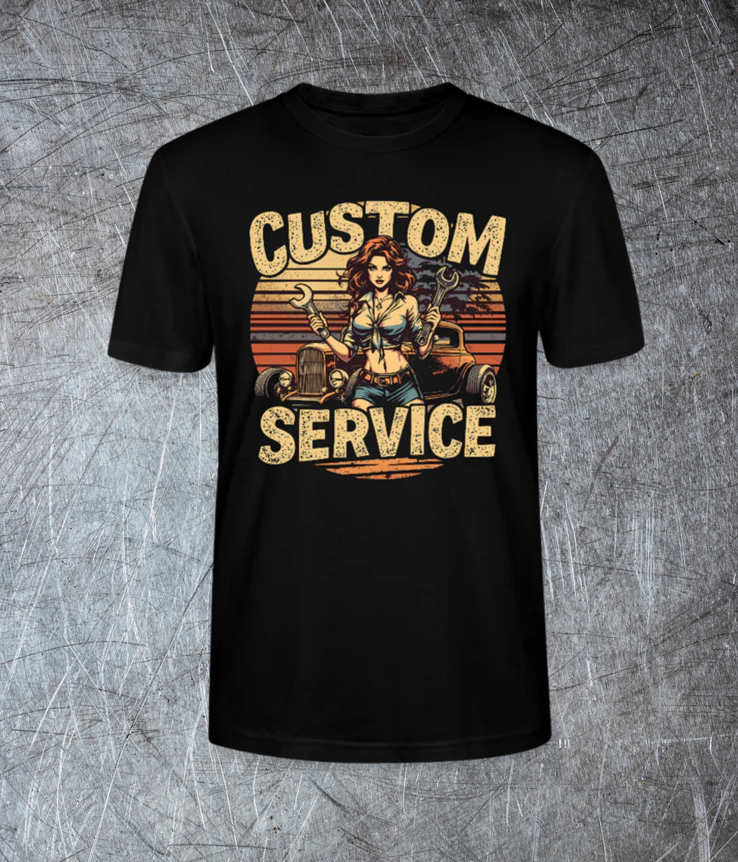 Custom Service – Hot Rod Garage Girl - Premium T-Shirt