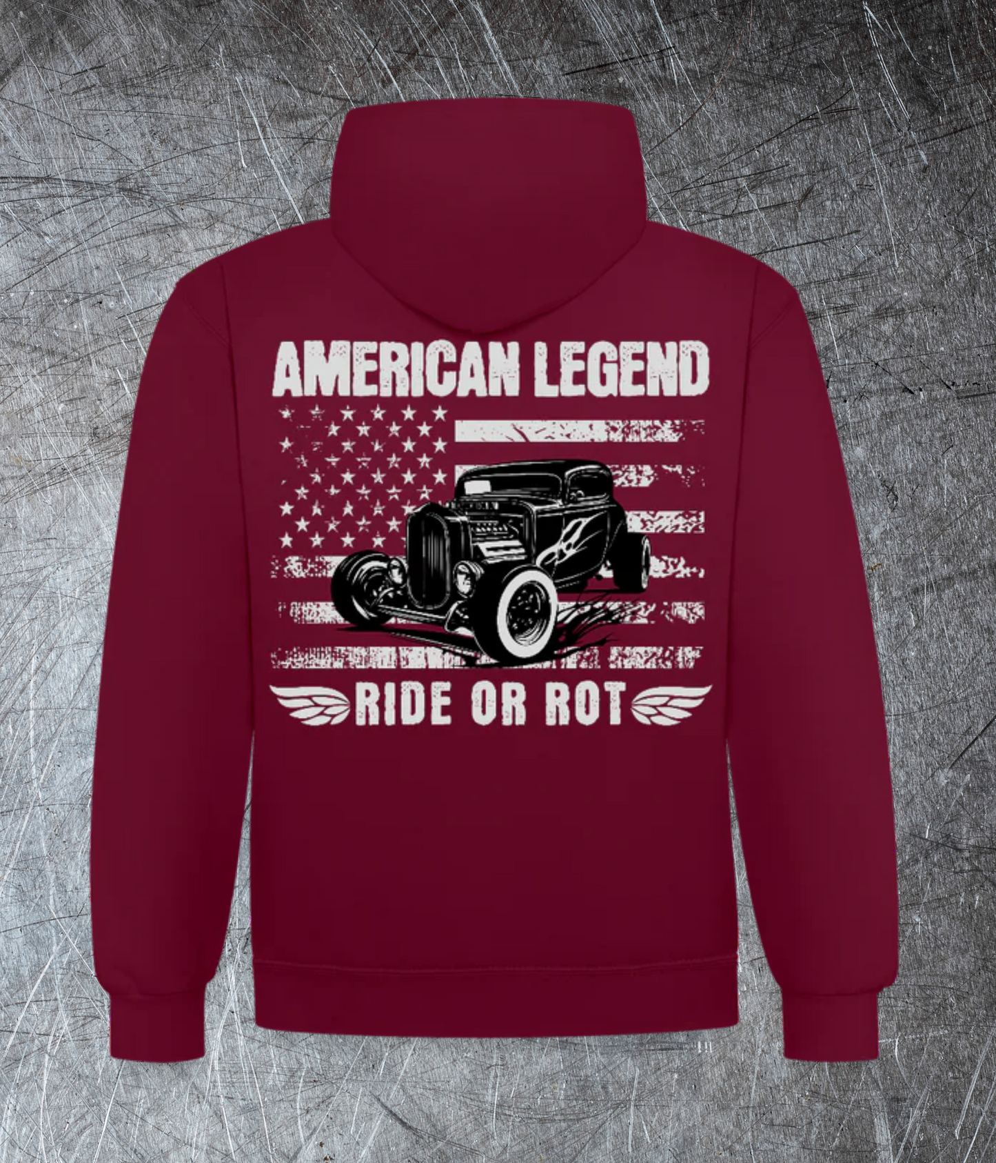 😎🤙 American Legend Hoodie – Ride or Rot | Meistyle76 - Kontrast-Hoodie