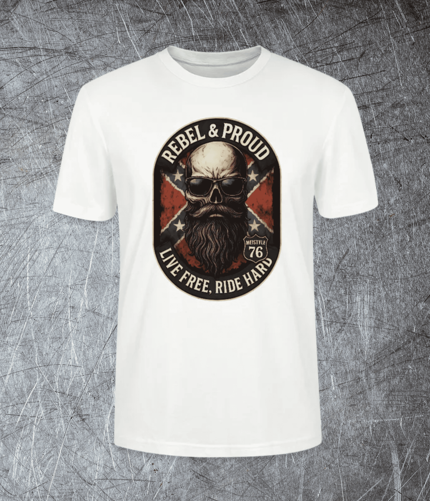 Rebel Proud Skull Beard Biker Vintage Style