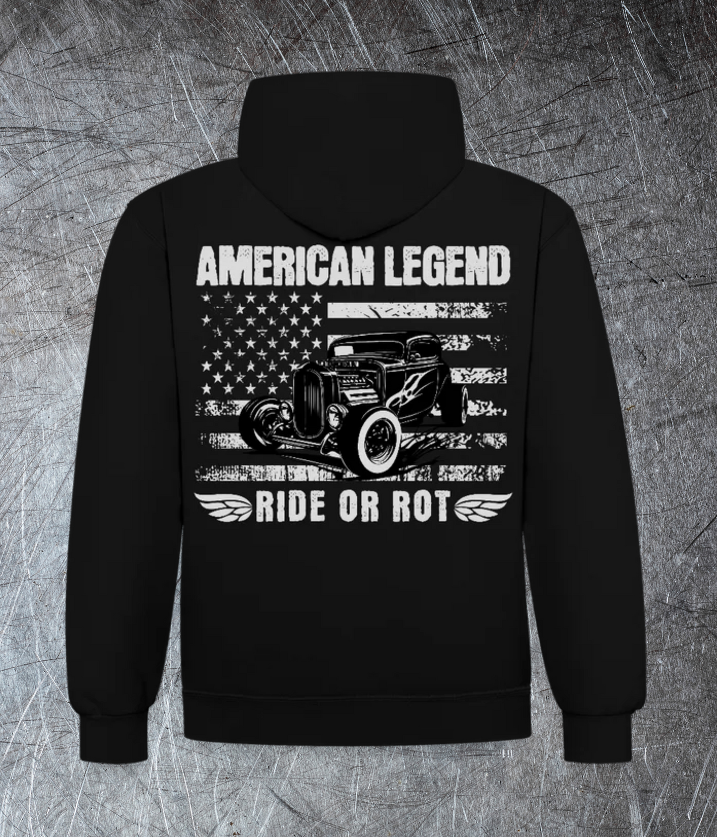 😎🤙 American Legend Hoodie – Ride or Rot | Meistyle76 - Kontrast-Hoodie