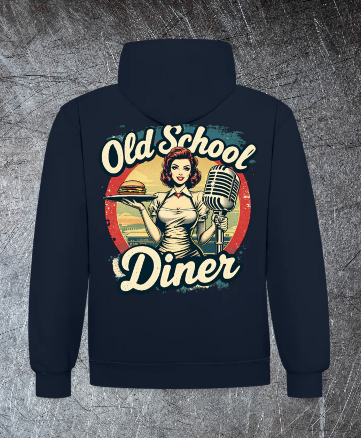 Old School Diner – Classic 50s Style - Kontrast-Hoodie