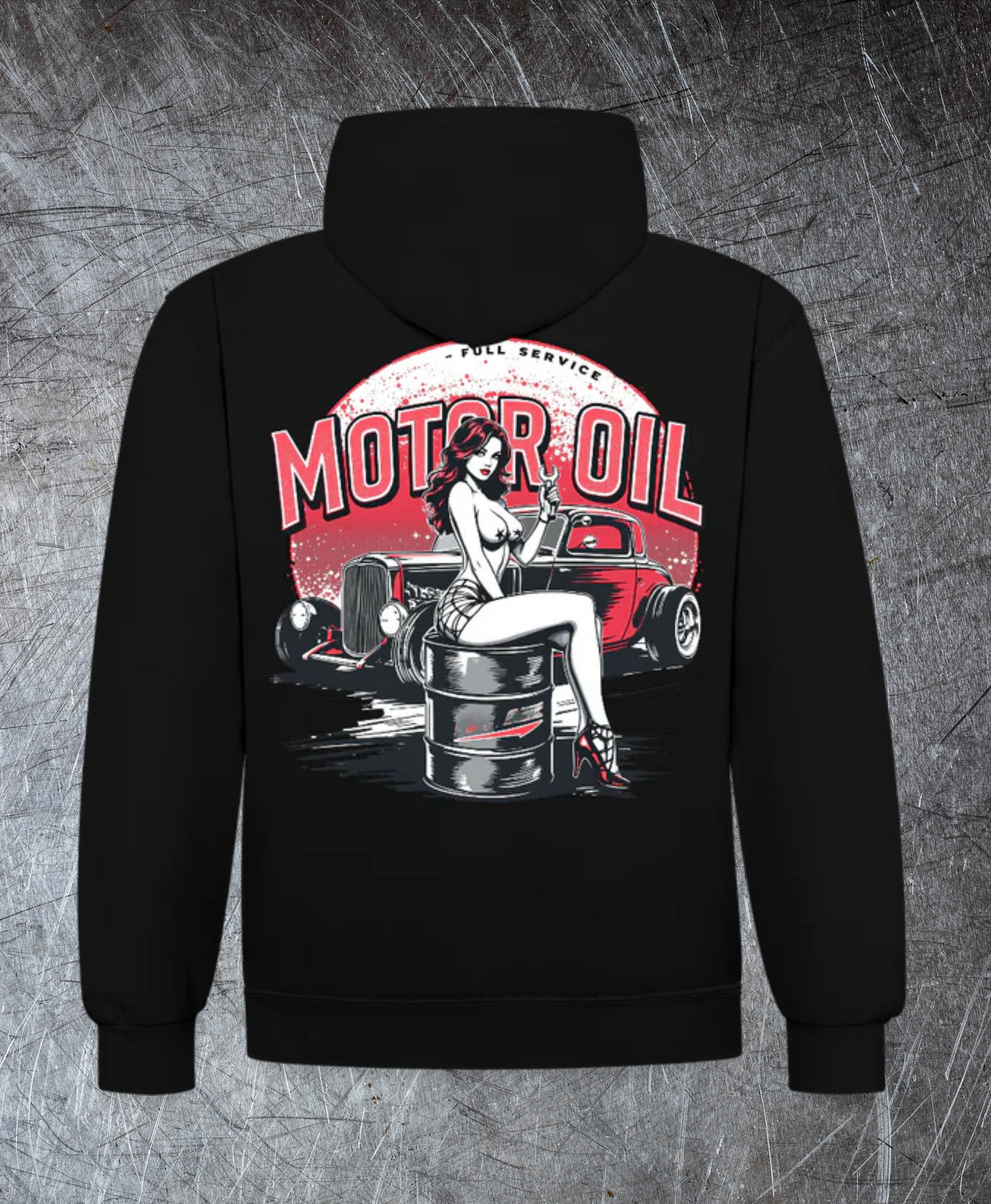 Motor Oil – Full Service Babe - Kontrast-Hoodie
