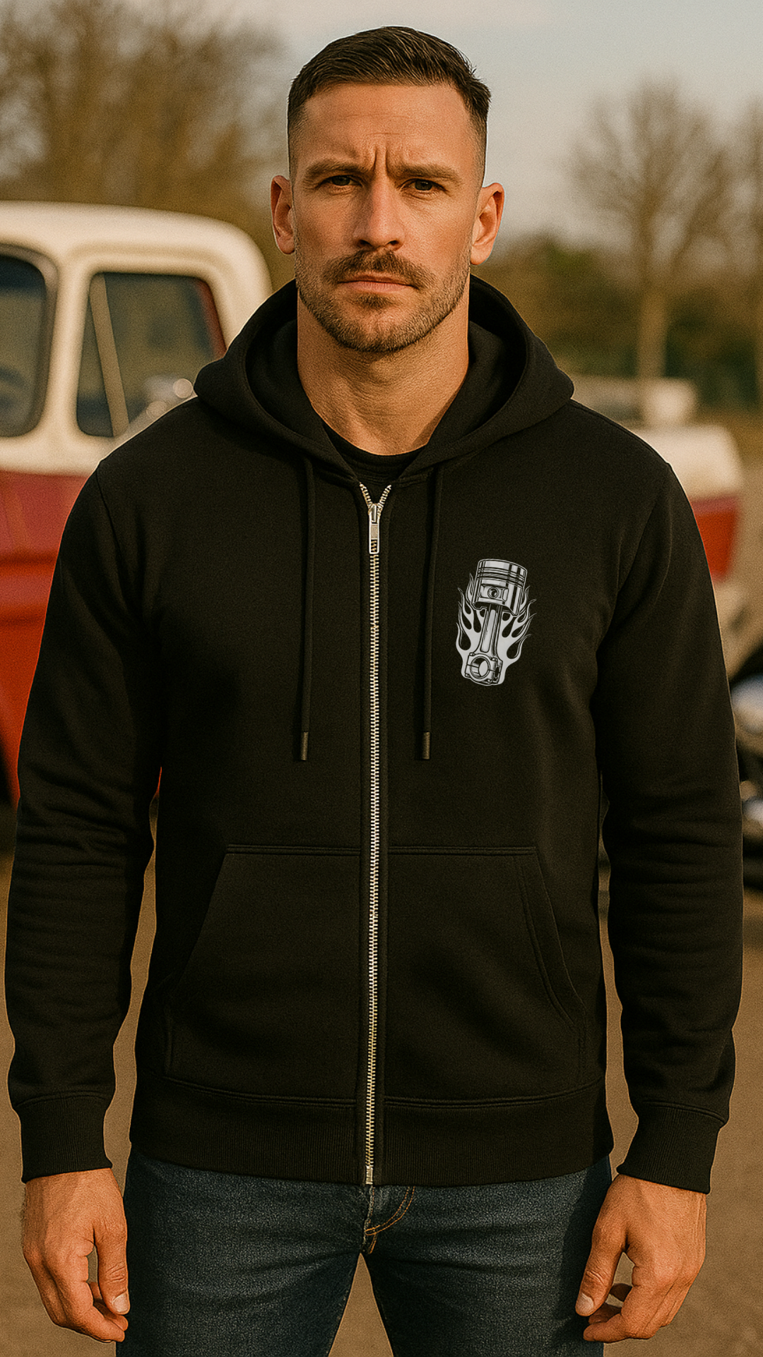 V8 Power – Born to Roar - Männer Premium Kapuzenjacke