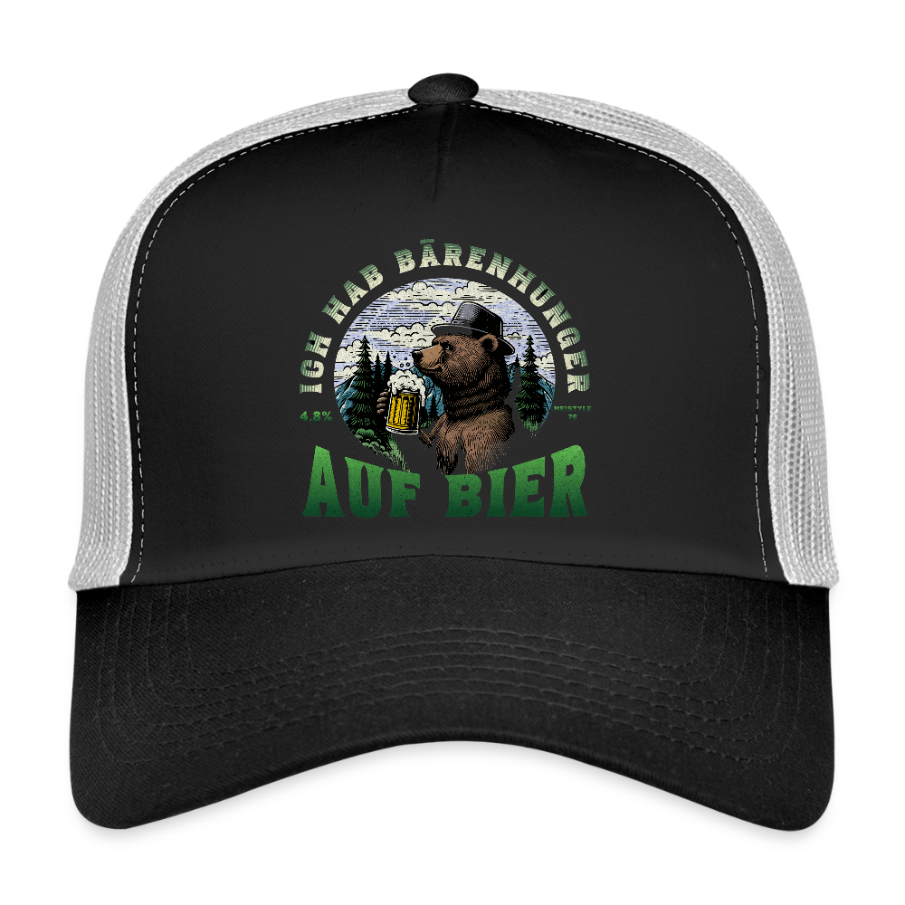 Bärenhunger auf Bier -  Trucker Cap - Schwarz/Steingrau