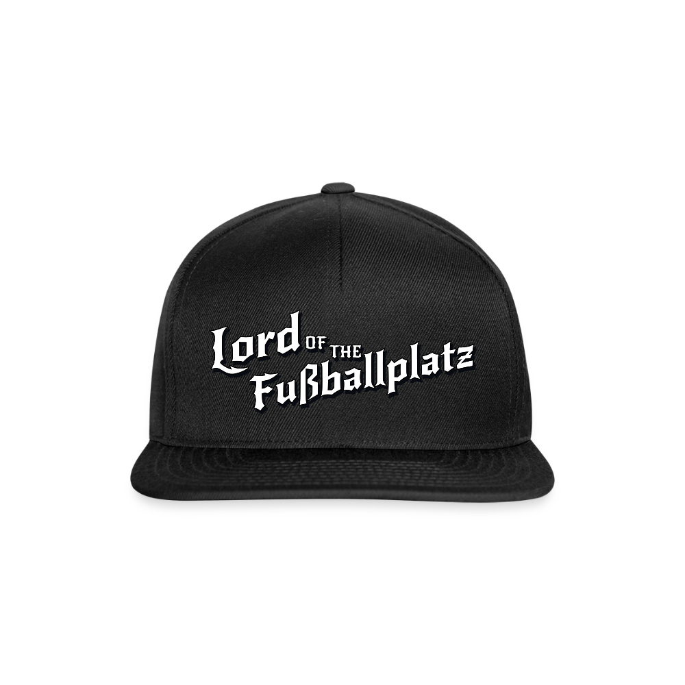 Lord of the Fußballplatz – Der einzig wahre Herr der Kreisliga - Snapback Cap - Schwarz/Schwarz