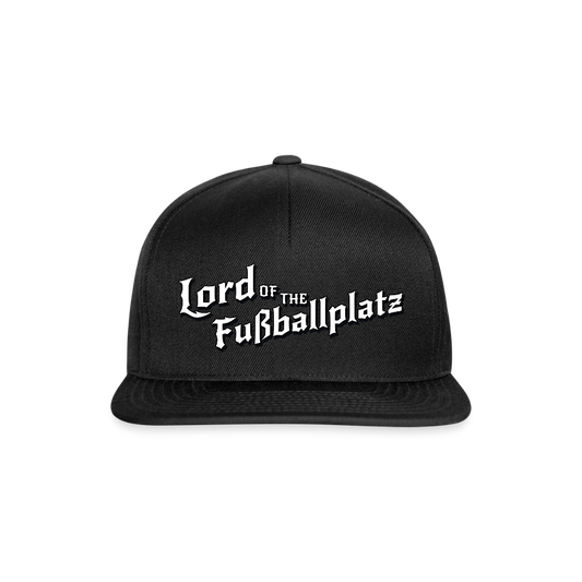Lord of the Fußballplatz – Der einzig wahre Herr der Kreisliga - Snapback Cap - Schwarz/Schwarz