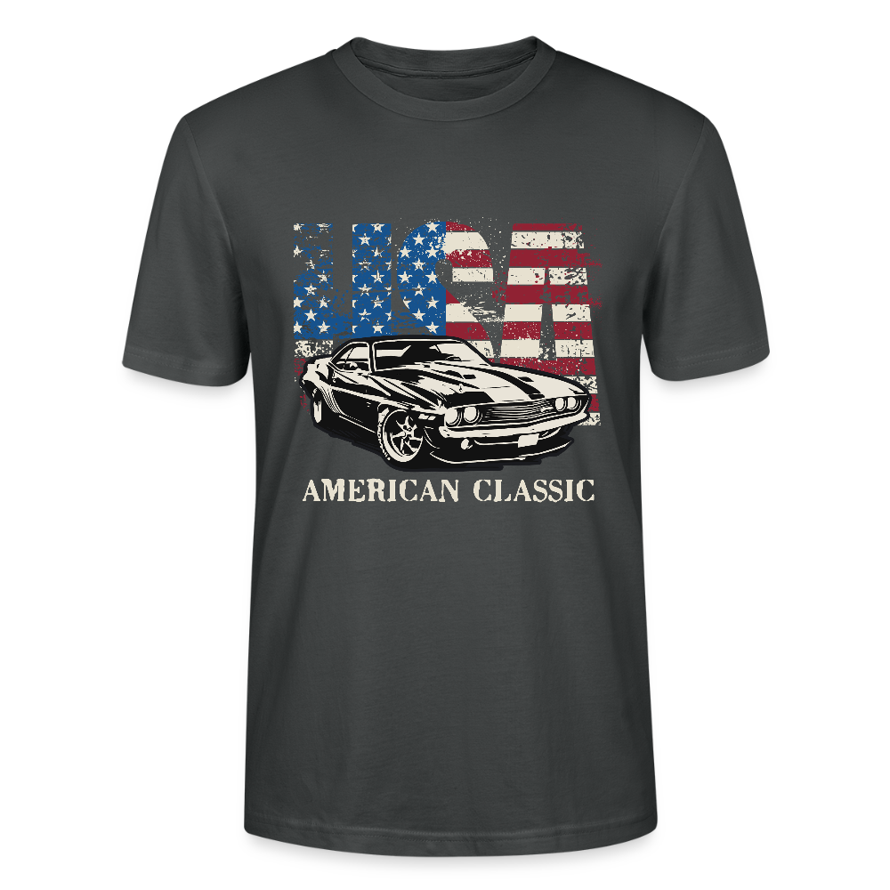 USA American Classic – Muscle Car & Flag - Stanley/Stella Unisex T-Shirt CRAFTER - Anthrazit