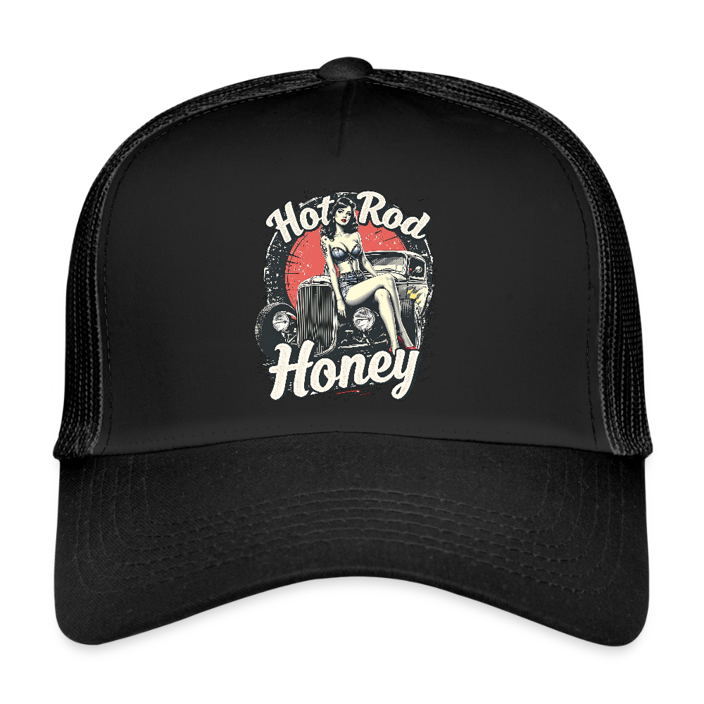 Hot Rod Honey - Trucker Cap - Schwarz/Schwarz