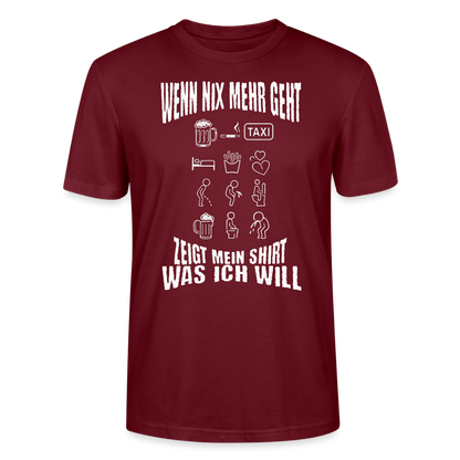 Wenn nix mehr geht – Icons sagen alles - Stanley/Stella Unisex T-Shirt CRAFTER - Burgunderrot