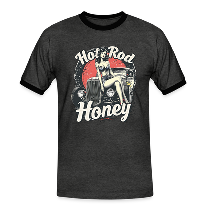 Hot Rod Honey - Männer Kontrast-T-Shirt - Anthrazit/Schwarz