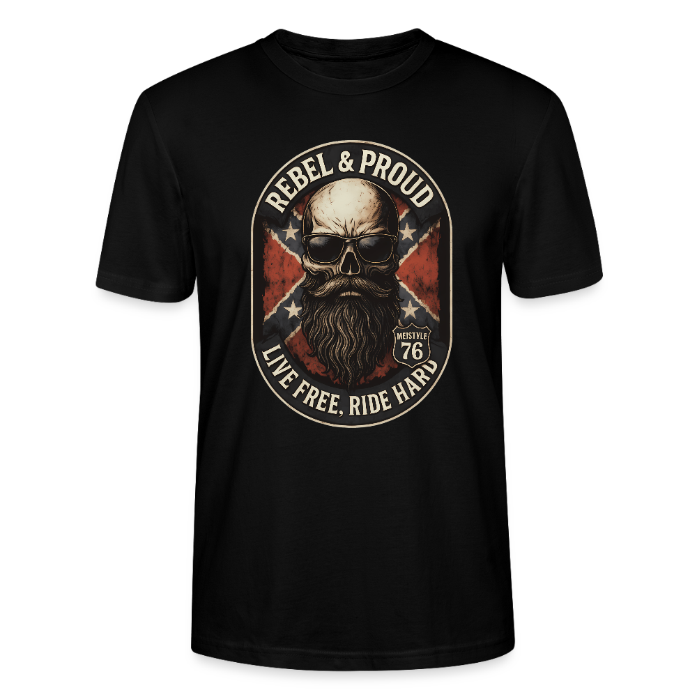 Rebel & Proud – Ride Hard Stanley/Stella Unisex T-Shirt CRAFTER - Schwarz
