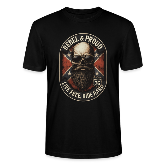 Rebel & Proud – Ride Hard Stanley/Stella Unisex T-Shirt CRAFTER - Schwarz