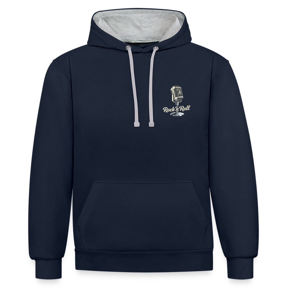 Old School Diner – Classic 50s Style - Kontrast-Hoodie - Navy/Grau meliert