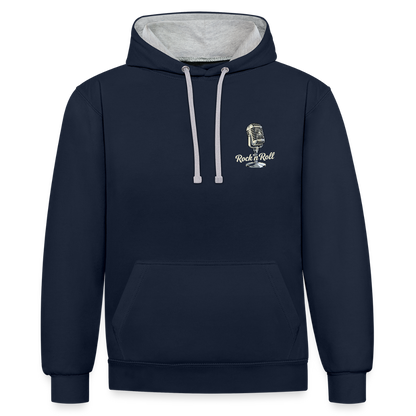 Old School Diner – Classic 50s Style - Kontrast-Hoodie - Navy/Grau meliert