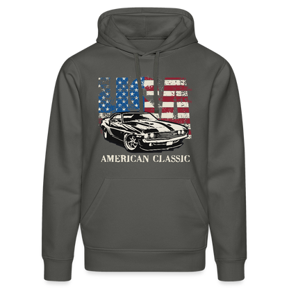USA American Classic – Muscle Car & Flag - Stanley/Stella Unisex Bio-Hoodie DRUMMER - Anthrazit
