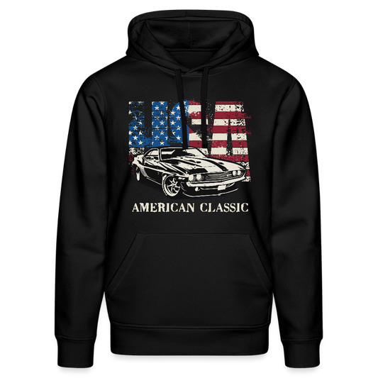 USA American Classic – Muscle Car & Flag - Stanley/Stella Unisex Bio-Hoodie DRUMMER - Schwarz