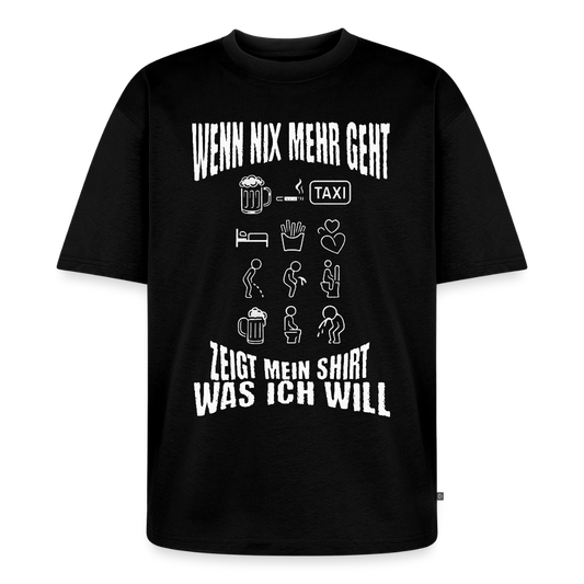 Wenn nix mehr geht – Icons sagen alles Unisex Oversized Bio T-Shirt - Schwarz