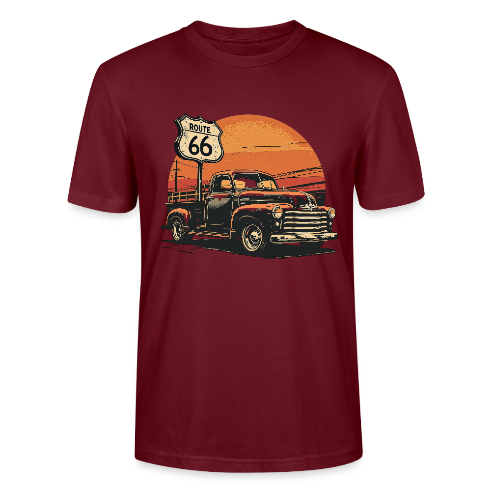 Route 66 Garage – Built to Last / Unisex T-Shirt - Burgunderrot
