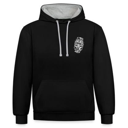 Motor Oil – Full Service Babe - Kontrast-Hoodie - Schwarz/Grau meliert