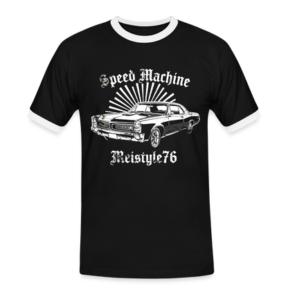 Speed Machine - Männer Kontrast-T-Shirt - Schwarz/Weiß