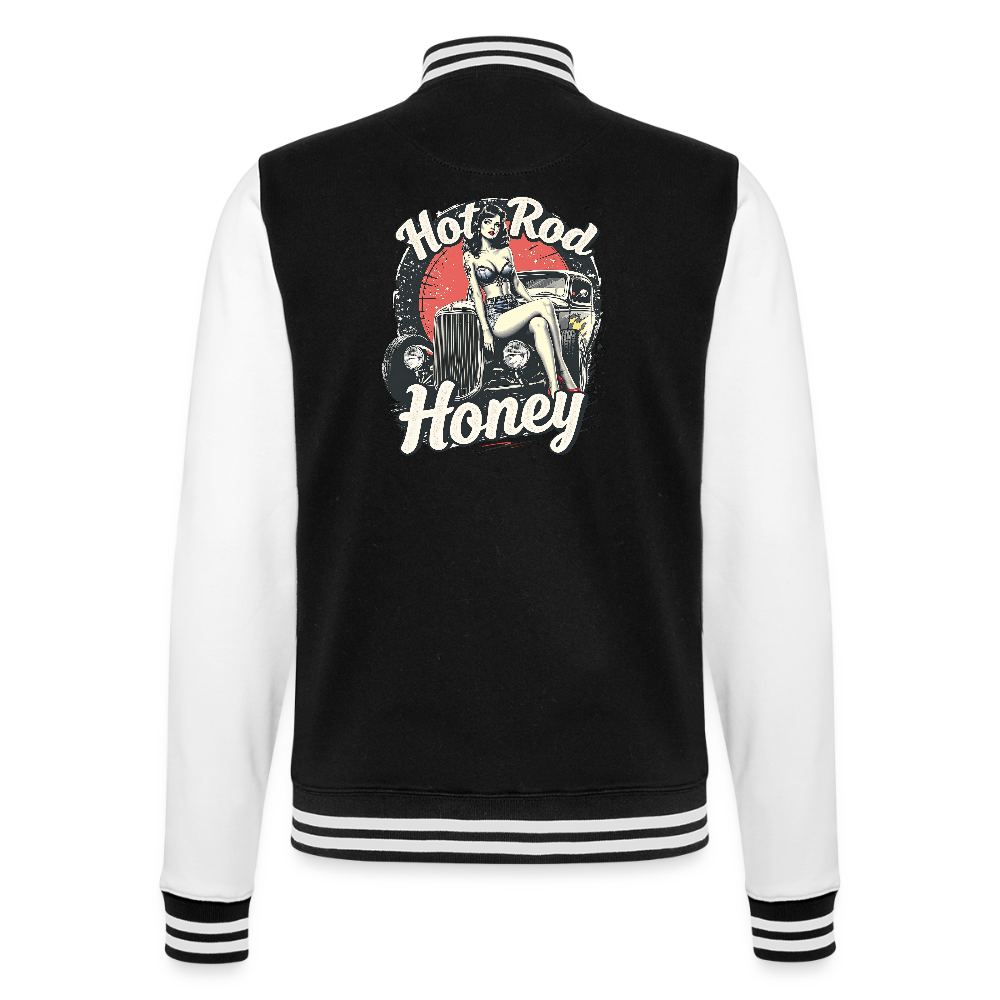 Hot Rod Honey - College-Sweatjacke - Schwarz/Weiß