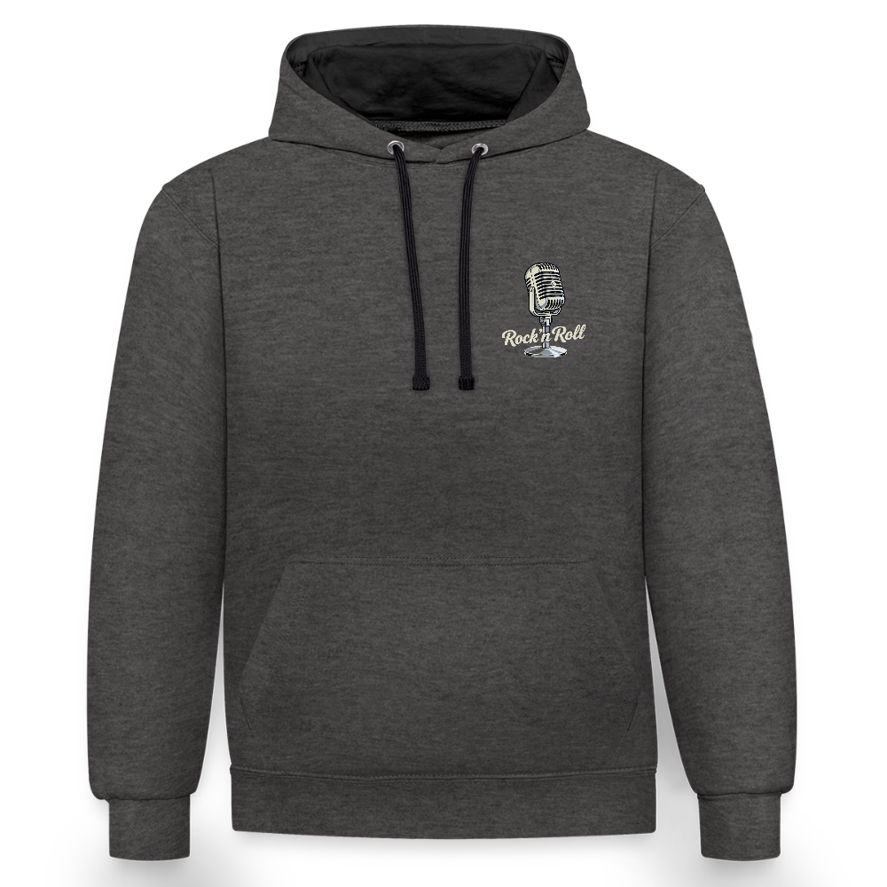 Old School Diner – Classic 50s Style - Kontrast-Hoodie - Anthrazit/Schwarz