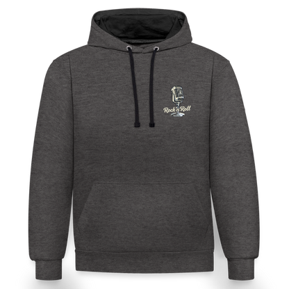 Old School Diner – Classic 50s Style - Kontrast-Hoodie - Anthrazit/Schwarz
