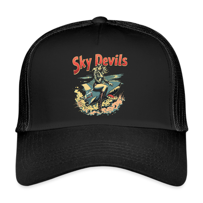 Sky Devils – Hell Yeah! - Trucker Cap - Schwarz/Schwarz