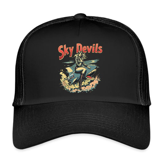 Sky Devils – Hell Yeah! - Trucker Cap - Schwarz/Schwarz