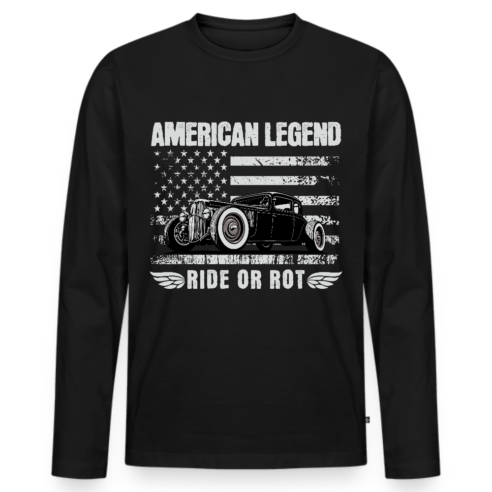American Legend – Ride or Rot - Männer Premium Bio Langarmshirt - Schwarz