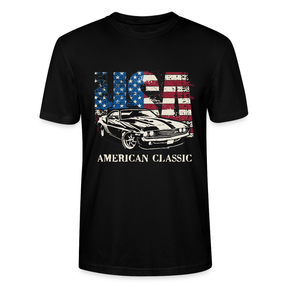 USA American Classic – Muscle Car & Flag - Stanley/Stella Unisex T-Shirt CRAFTER - Schwarz